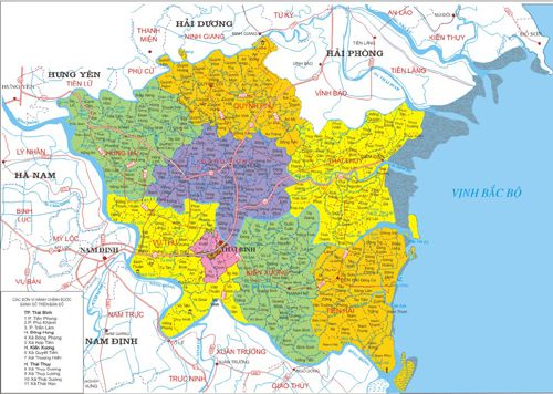 Bản đồ hành chính huyện Kiến Xương - Thái Bình