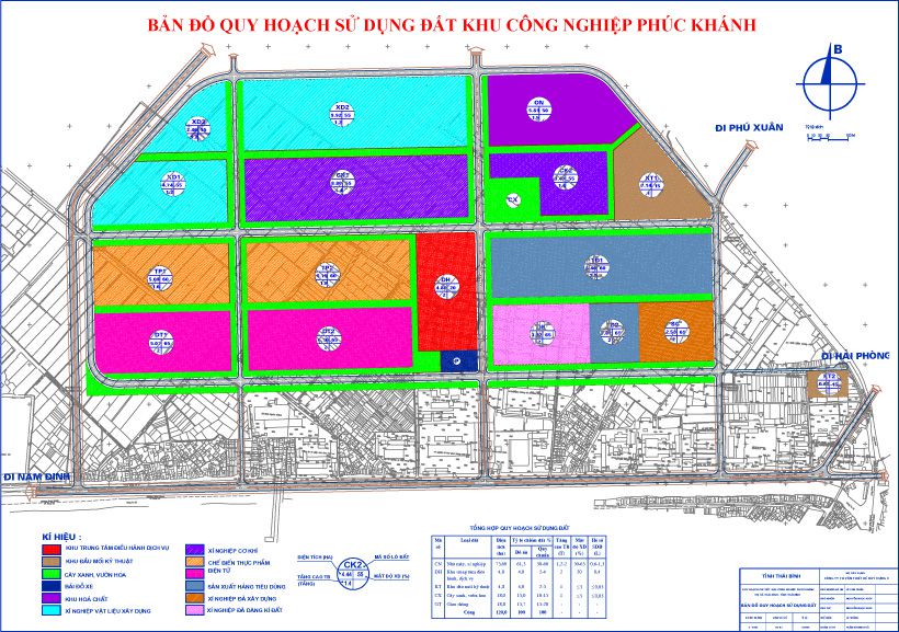 Bản đồ quy hoạch khu công nghiệp Phúc Khánh - Thái Bình